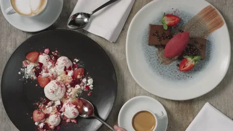 Fine Dining - desert 4k Video stock 162176533