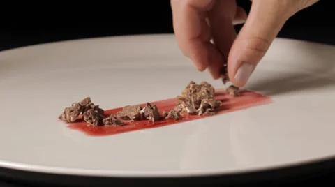 Fine dining dessert serving footage Stock Footage 68964739