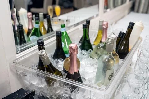 Fine dining first course is served. Stock Photos