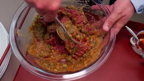 Fine dining: food being carefully prepared in the kitchen by the chef Stock Footage 325328567