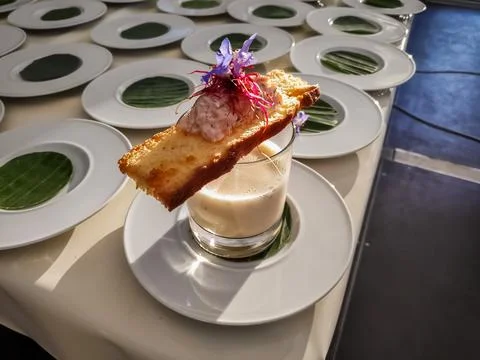 Fine Dining Kitchen Scene 스톡 사진