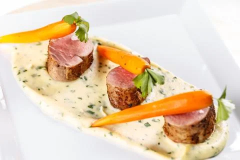 Fine dining meal Foto stock