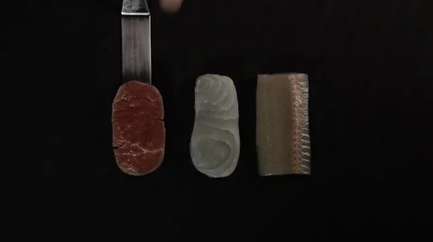 Fine dining meat ingredients Stock Footage 68964792