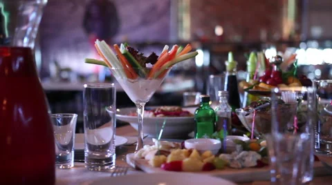Fine dining in Restaurant Stock Footage 64934154