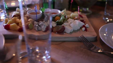 Fine dining in Restaurant Stock Footage 64937538