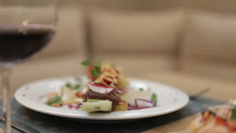 Fine dining restaurant Stock Footage 170072256