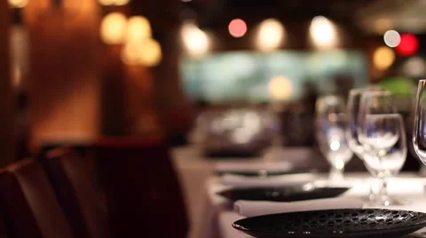 Fine dining table - chic sushi bar Stock Footage 41984227