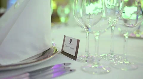 Fine Dining Table Setting Stock Footage 47037769