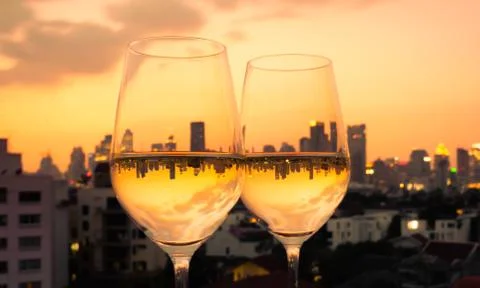 Fine dinning in the city Stock Photos