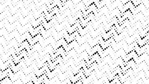 Fine dots and heavier pixel clusters trace diagonal zigzag paths across a p.. Illustrazione stock