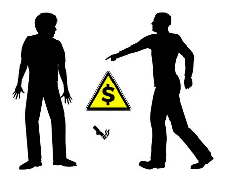 Fine for dropping cigarette butts Stock Illustration