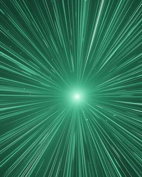 Fine emerald rays radiate from a luminous center, producing a dramatic sens.. 스톡 일러스트