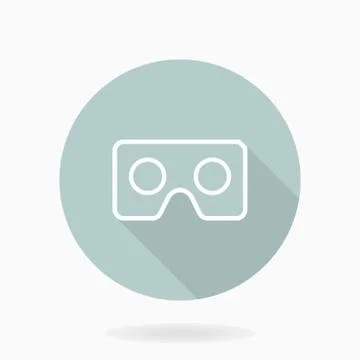 Fine Flat Icon With VR Logo Stock Illustration