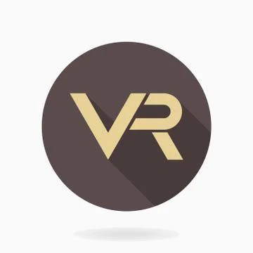 Fine Flat Icon With VR Logo Stock Illustration