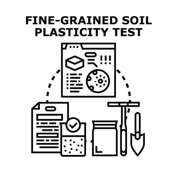 Fine grained soil plasticity test concept illustration Illustrazione stock