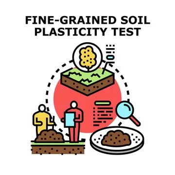 Fine grained soil plasticity test process illustration イラスト素材