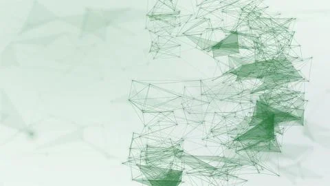 Fine green wireframe structures emerge over a soft pale background, forming.. Stock Illustration