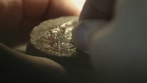 Fine, laborious jewelry work. Stock Footage 74966402