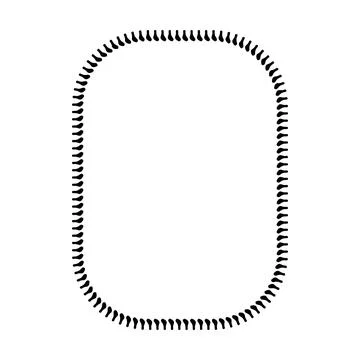 Fine Line Rounded Square Border Frame Minimal Outline Vector Illustration Stock Illustration