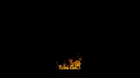 Fine Line Surface Fire against black as Compositing Element Stock Footage 327509481