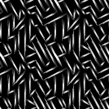Fine lines on a black background abstract seamless vector pattern in graffiti Stock Illustration