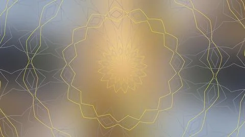Fine Lines Pattern in A Kaleidoscope Style with Yellow And Grey Illustrazione stock