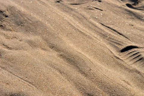 Fine luminous sand patterns in the beach of Matosinhos Stock Photos