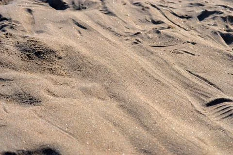 Fine luminous sand patterns in the beach of Matosinhos Stock Photos