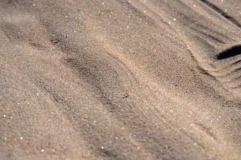 Fine luminous sand patterns in the beach of Matosinhos Stock Photos