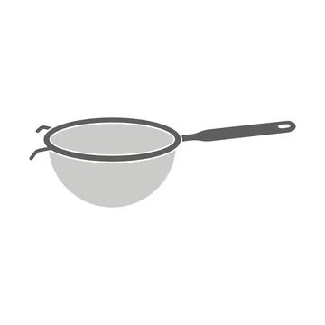 Fine Mesh Kitchen Strainer Illustration Minimal Food Sieve and Filter Illustration