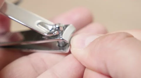 Fine nails and hands taking care with nail clipper hygiene Stock Footage 67556049