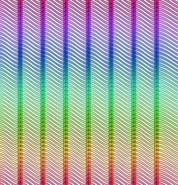 Fine outline background with rainbow waves Stock Illustration