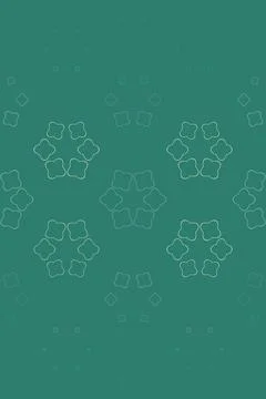 Fine outlined clover blossoms drift across a turquoise field in a soft, whi.. Stock-Illustration