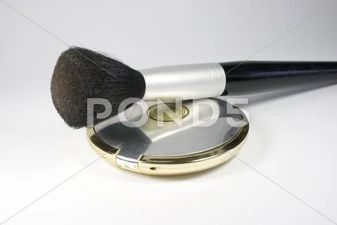 Fine paint brush powder kit accessory belongings Stock Photos