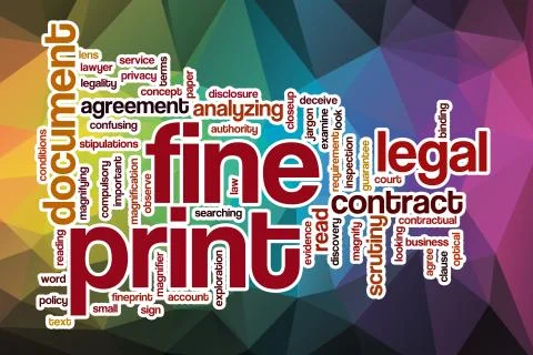 Fine print word cloud with abstract background Stock Illustration