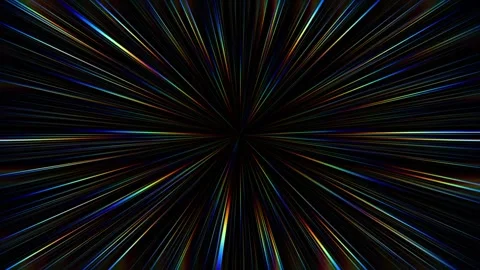 Fine Rainbow Starburst Lines Stock Footage 340297380