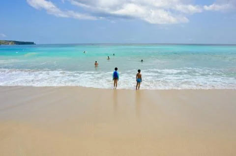 Fine sand beach Stock Photos