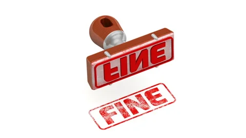 The fine. The stamp and an imprint Stockbeeldmateriaal 149128617