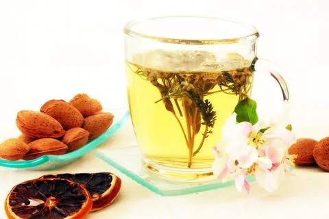 Fine tea with some lemon Stock Photos