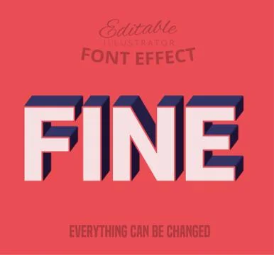 Fine text, editable text style Stock Illustration