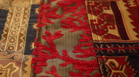 Fine Textiles Close up Dolly Shot Video stock 63615545