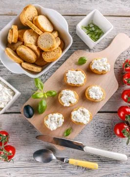 Fine toasted appetizers Stock Photos