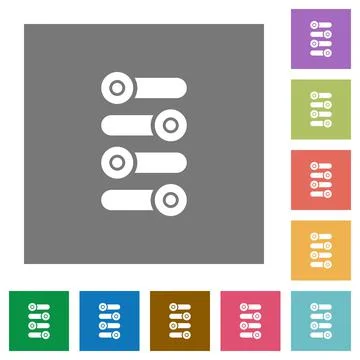 Fine tune square flat icons Stock Illustration