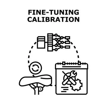 Fine tuning calibration process in artificial intelligence development Stock Illustration