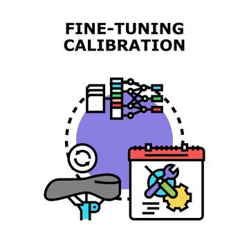 Fine tuning calibration process in artificial intelligence development Stock Illustration