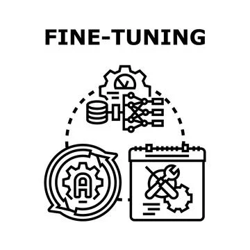 Fine tuning data processing optimizing model development concept Stock Illustration