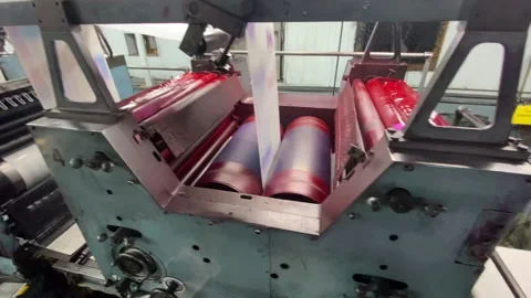 Fine Tuning Newspaper Being Printed In Printing Press Stock Footage 164633885