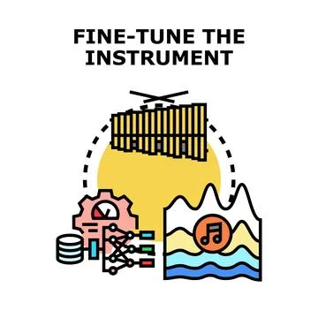 Fine tuning performance and optimizing sound instrument Stock Illustration