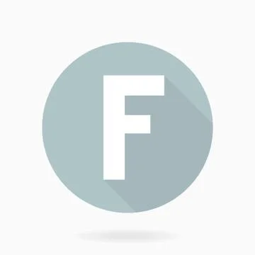 Fine Vector Flat Icon With Letter F Stock Illustration