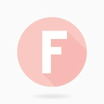 Fine Vector Flat Icon With Letter F Stock Illustration